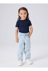 name it Bella Mom Emb Jeans Light Blue Denim Flower