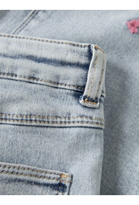 name it Rose Wide emb Jeans Light Blue Bleached Denim