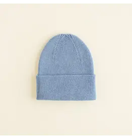 Hvid Beanie Fonzie Newborn Light Blue