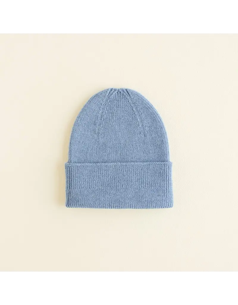 Hvid Beanie Fonzie Newborn Light Blue