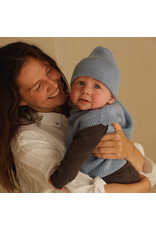 Hvid Beanie Fonzie Newborn Light Blue