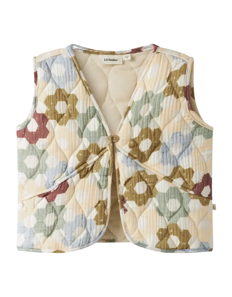 Lil' Atelier Talia Quilt Vest Coconut Milk