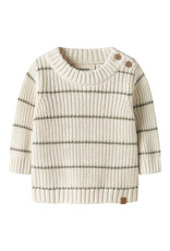 Lil' Atelier Emlen Knit Stripe Top Coconut Milk