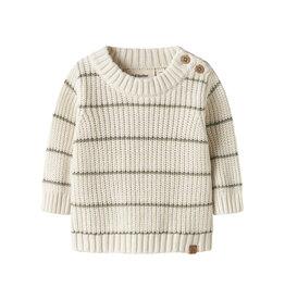 Lil' Atelier Emlen Knit Stripe Top Coconut Milk