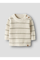 Lil' Atelier Emlen Knit Stripe Top Coconut Milk