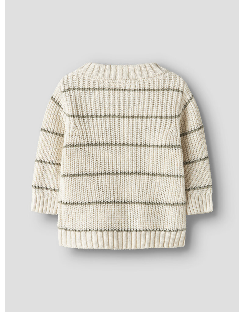 Lil' Atelier Emlen Knit Stripe Top Coconut Milk