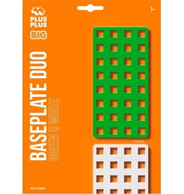 Plus Plus Bouwplaat groen/wit BIG Plus-Plus: 2 stuks