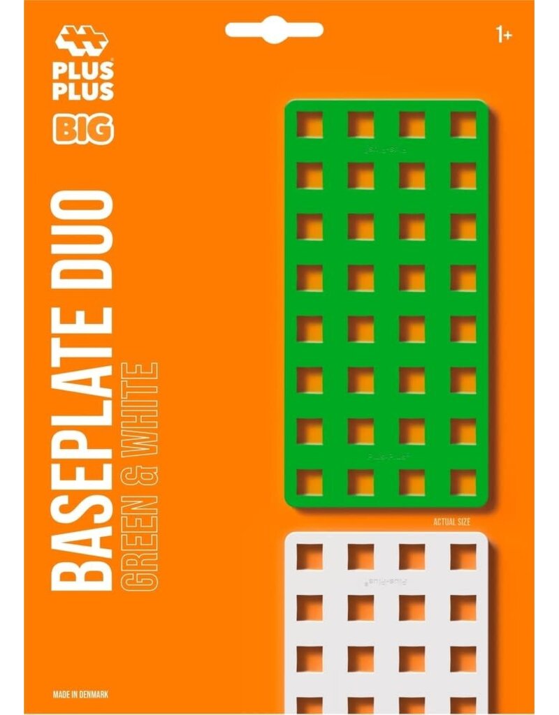 Plus Plus Bouwplaat groen/wit BIG Plus-Plus: 2 stuks