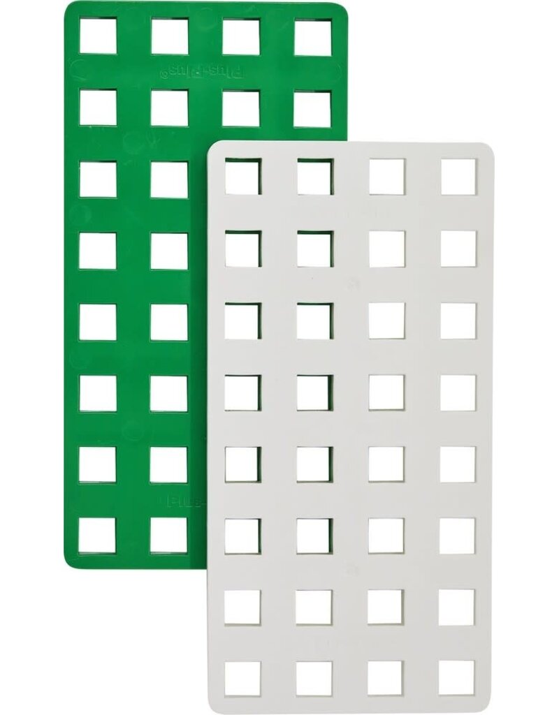 Plus Plus Bouwplaat groen/wit BIG Plus-Plus: 2 stuks