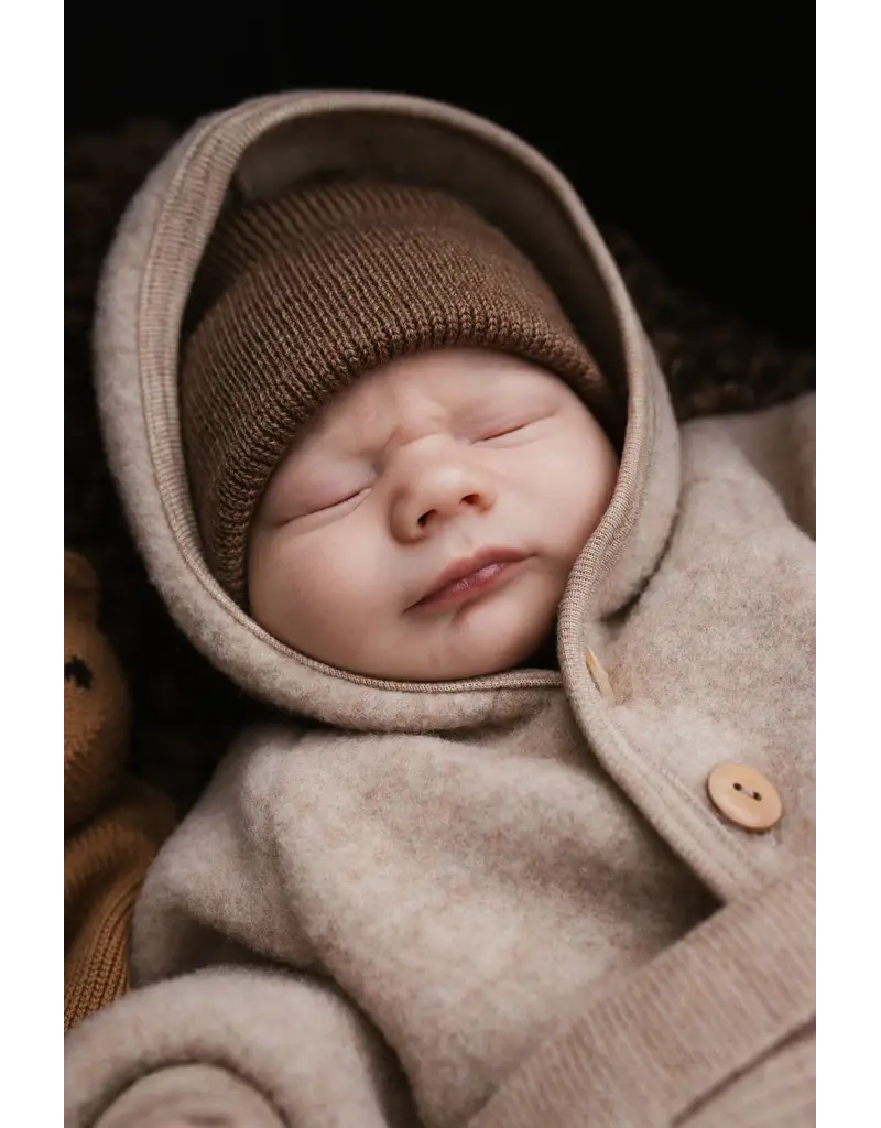 Hvid Beanie Fonzie (0-6M) Mocha