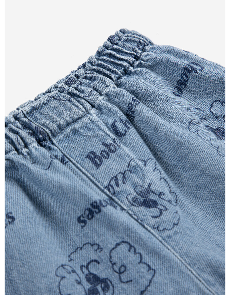 Bobo Choses Pickles The Dog all over Denim Short Baby