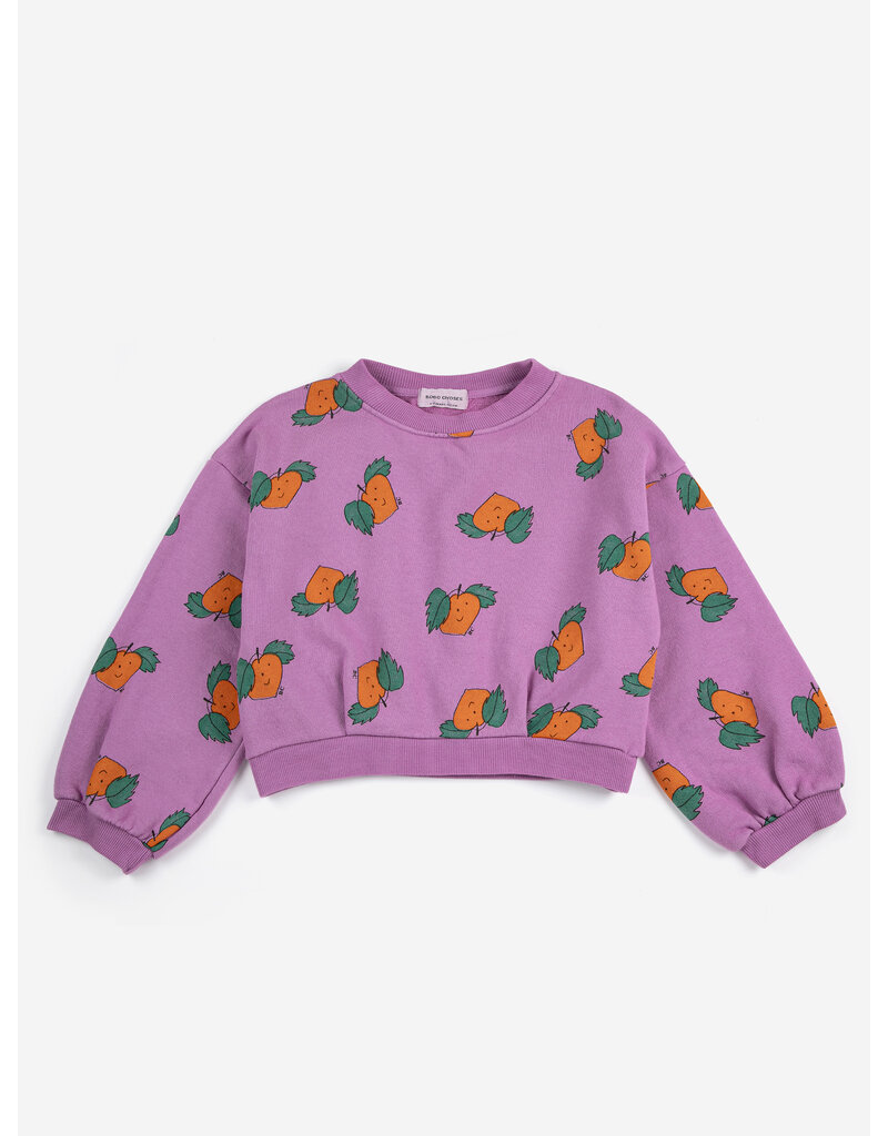 Bobo Choses Tangerine all over Cropped Sweatshirt