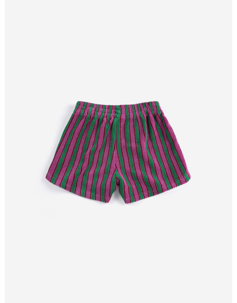 Bobo Choses Striped Terry Cloth Short Purple