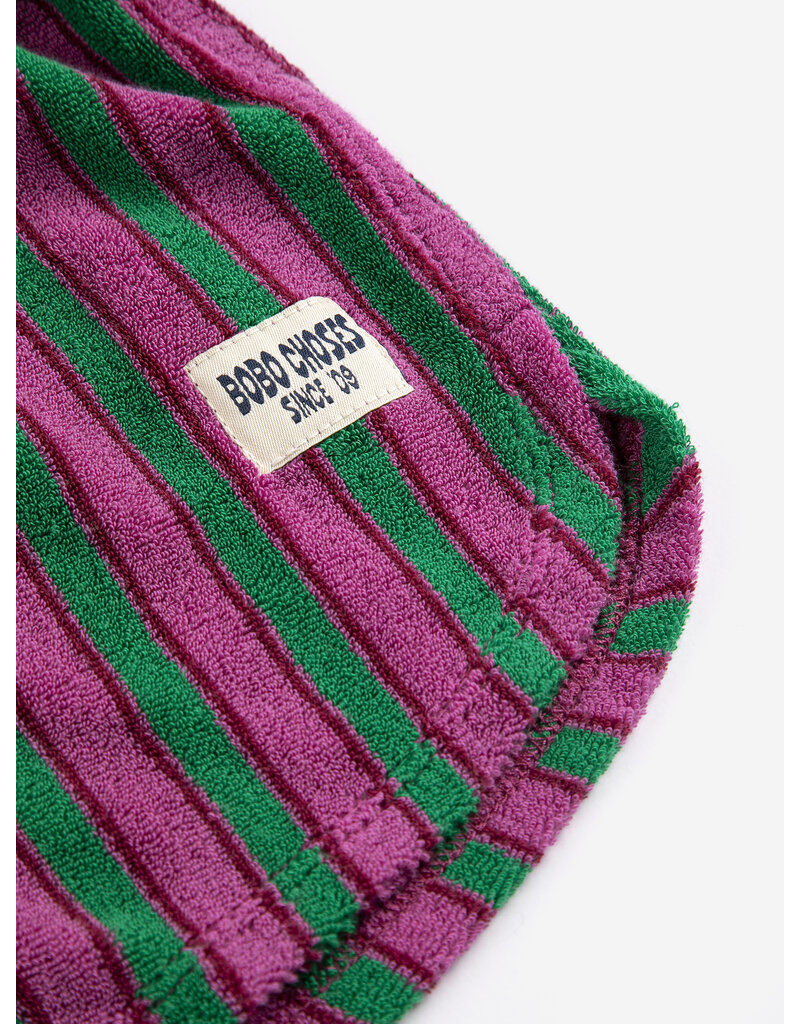 Bobo Choses Striped Terry Cloth Short Purple