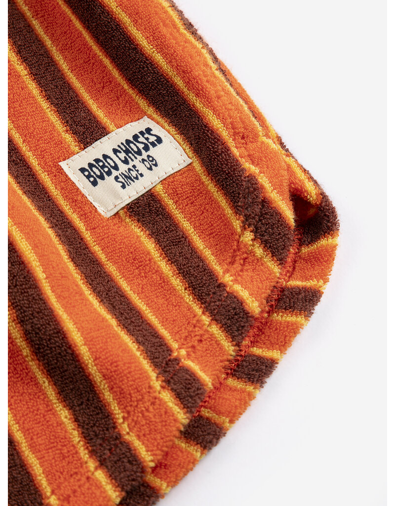 Bobo Choses Striped Brick Terry Cloth Shorts Orange