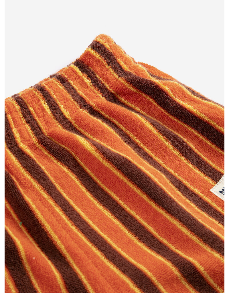 Bobo Choses Striped Brick Terry Cloth Shorts Orange