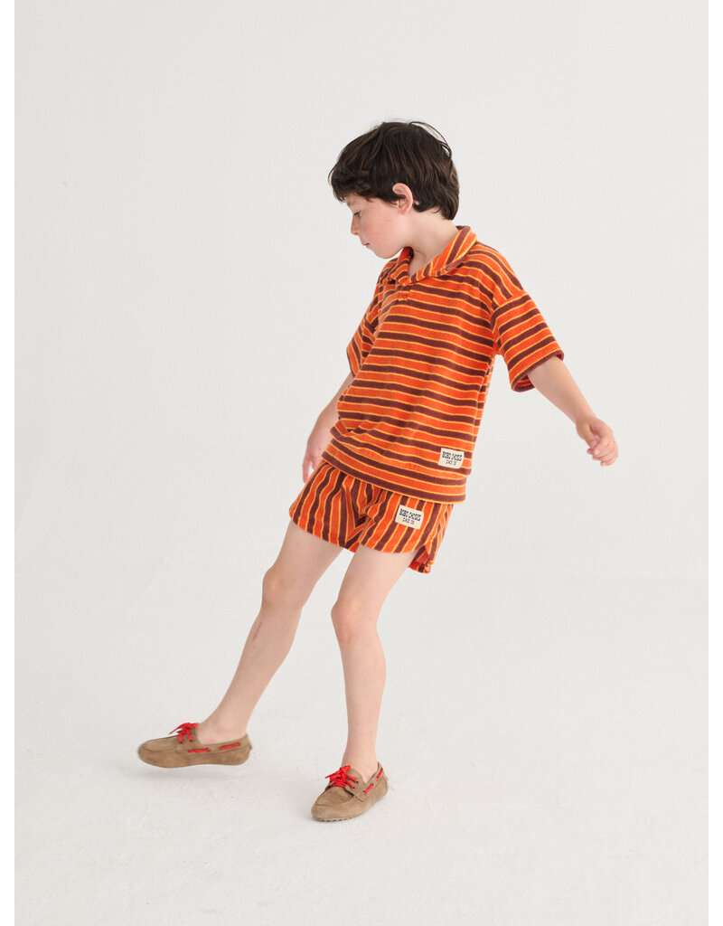 Bobo Choses Striped Brink Terry Cloth Polo