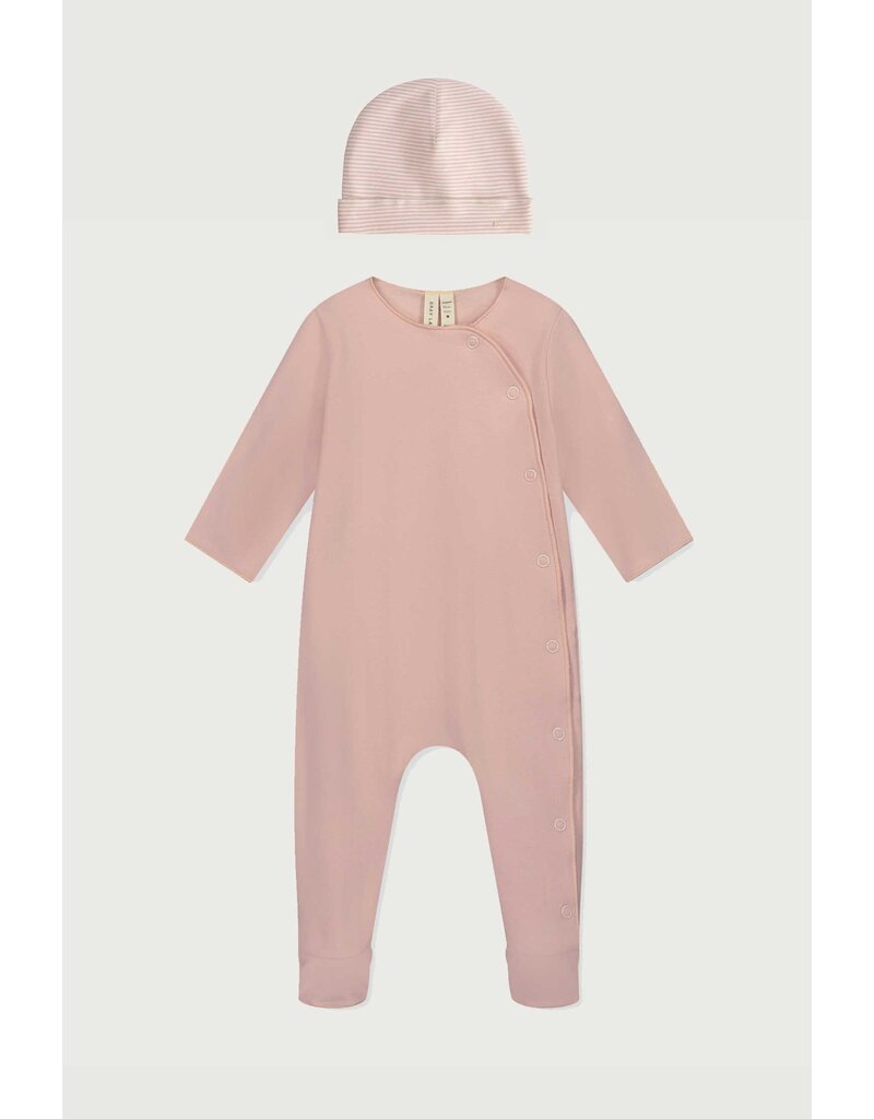 Gray Label Newborn Suit with Snaps Faded Pink