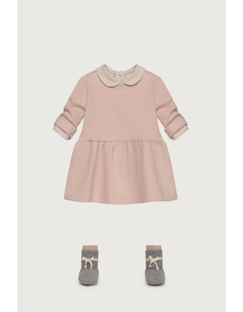 Gray Label Baby Dress w/ Snaps GOTS Faded Pink