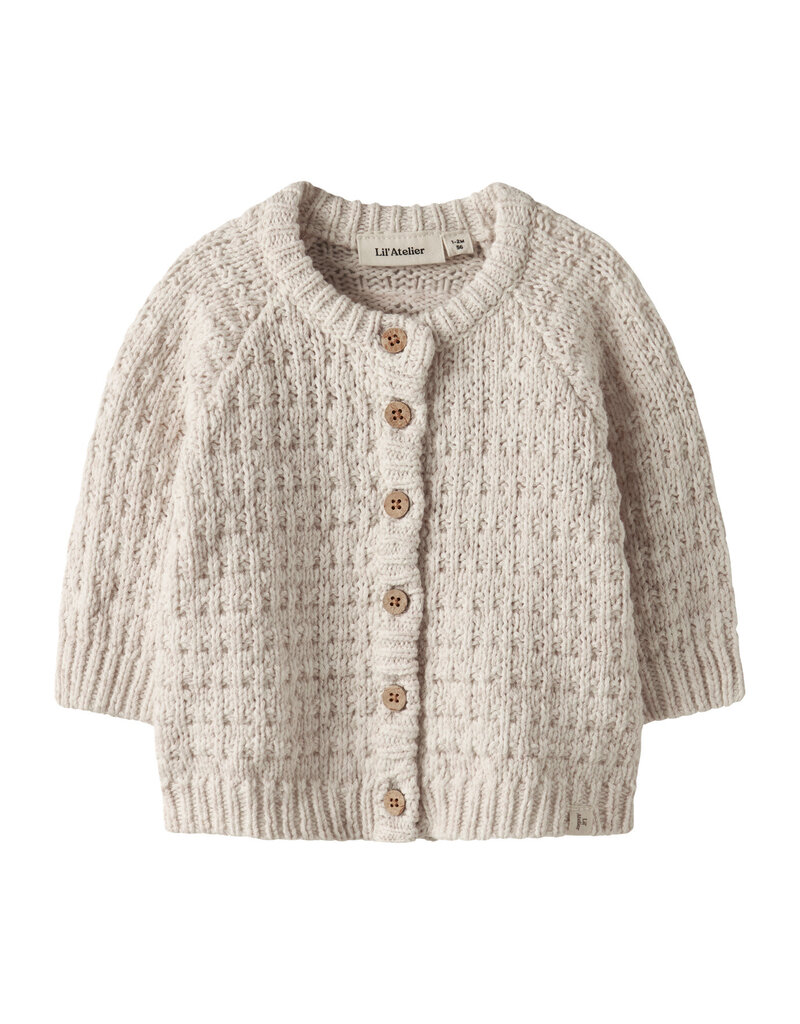 Lil' Atelier Bella Knit Cardigan Novelle Peach Melange