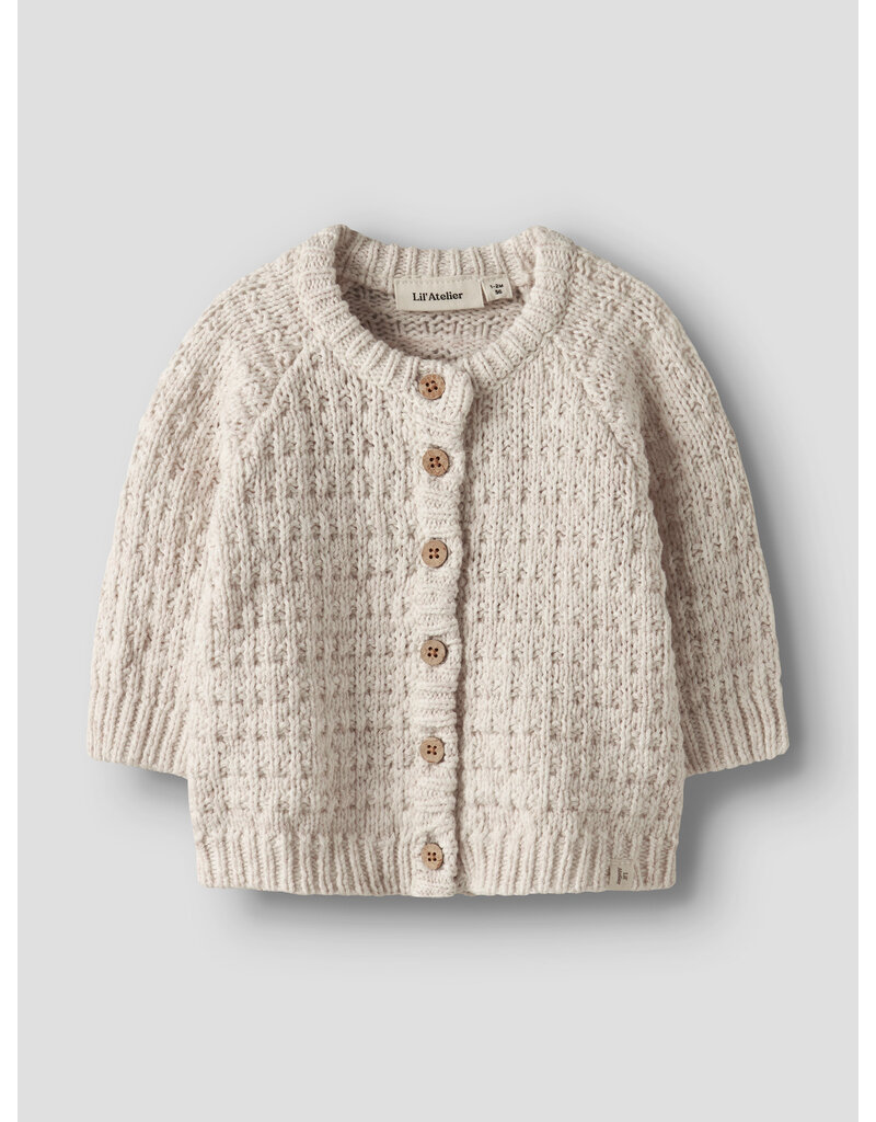 Lil' Atelier Bella Knit Cardigan Novelle Peach Melange