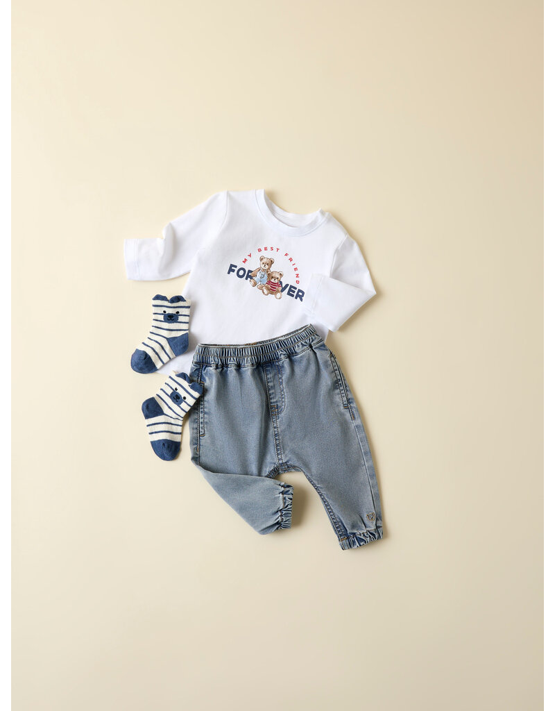 name it Ben Bow Tap Jeans Light Blue Denim