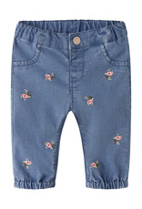 name it Rose Shaped emb Jeans Medium Blue Flower