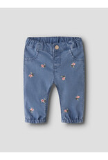 name it Rose Shaped emb Jeans Medium Blue Flower