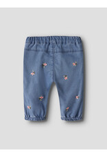 name it Rose Shaped emb Jeans Medium Blue Flower