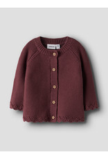 name it Balsam Knit Cardigan Oxblood Red