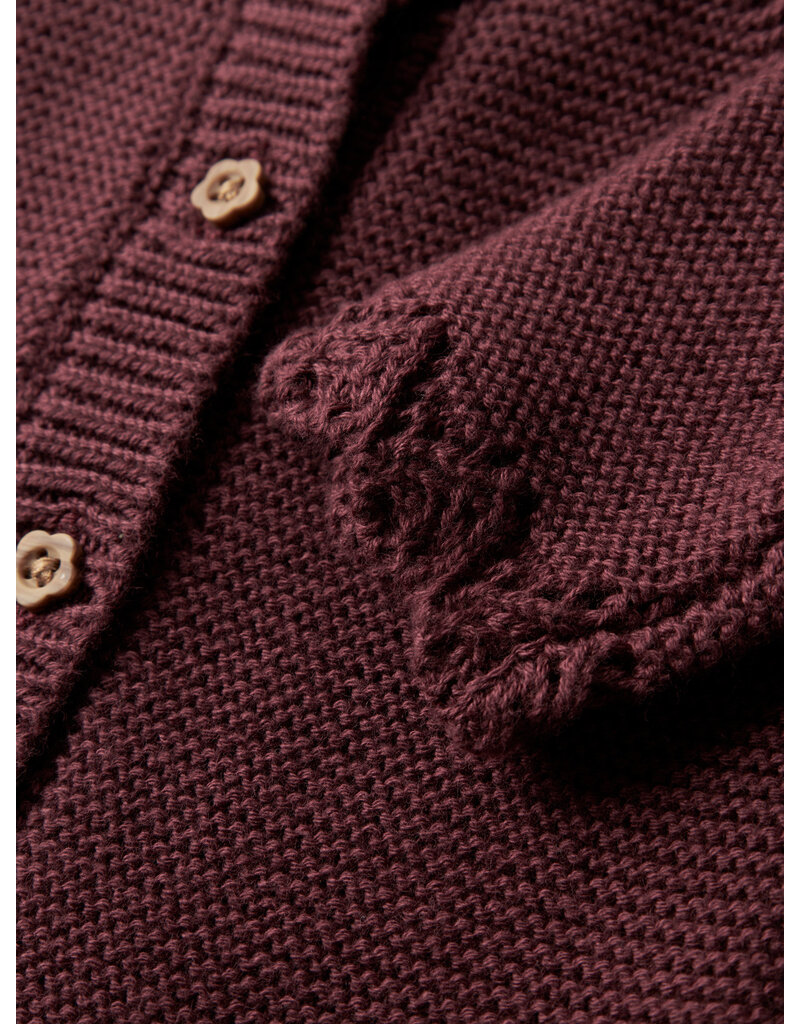 name it Balsam Knit Cardigan Oxblood Red
