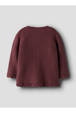 name it Balsam Knit Cardigan Oxblood Red