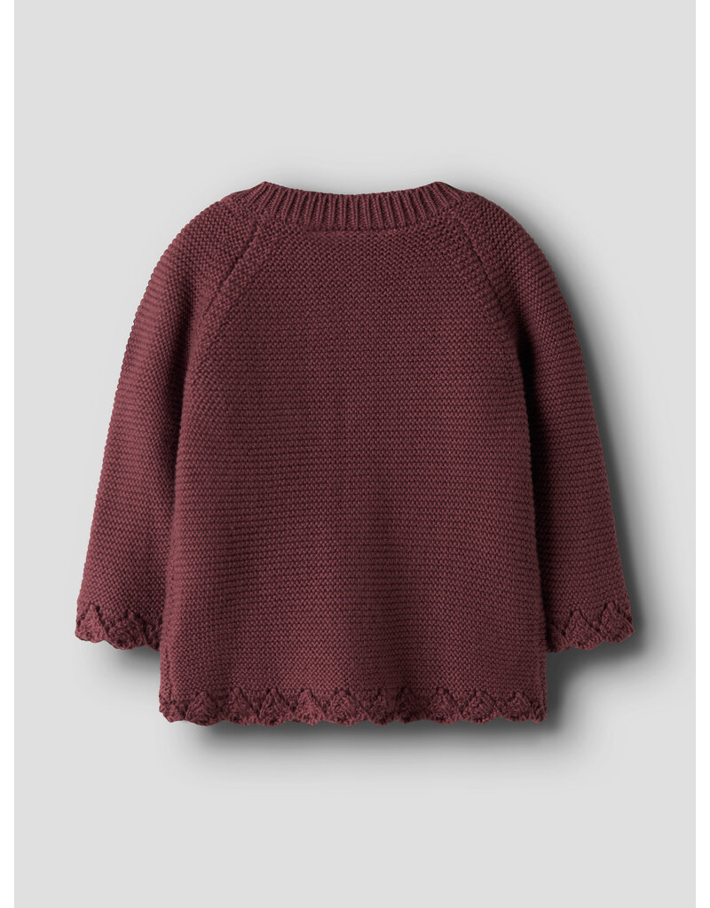 name it Balsam Knit Cardigan Oxblood Red