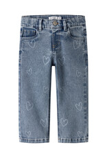 name it Rose Straight Laser Jeans Medium Blue Denim