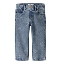 name it Rose Straight Laser Jeans Medium Blue Denim