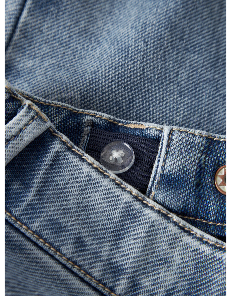 name it Rose Straight Laser Jeans Medium Blue Denim