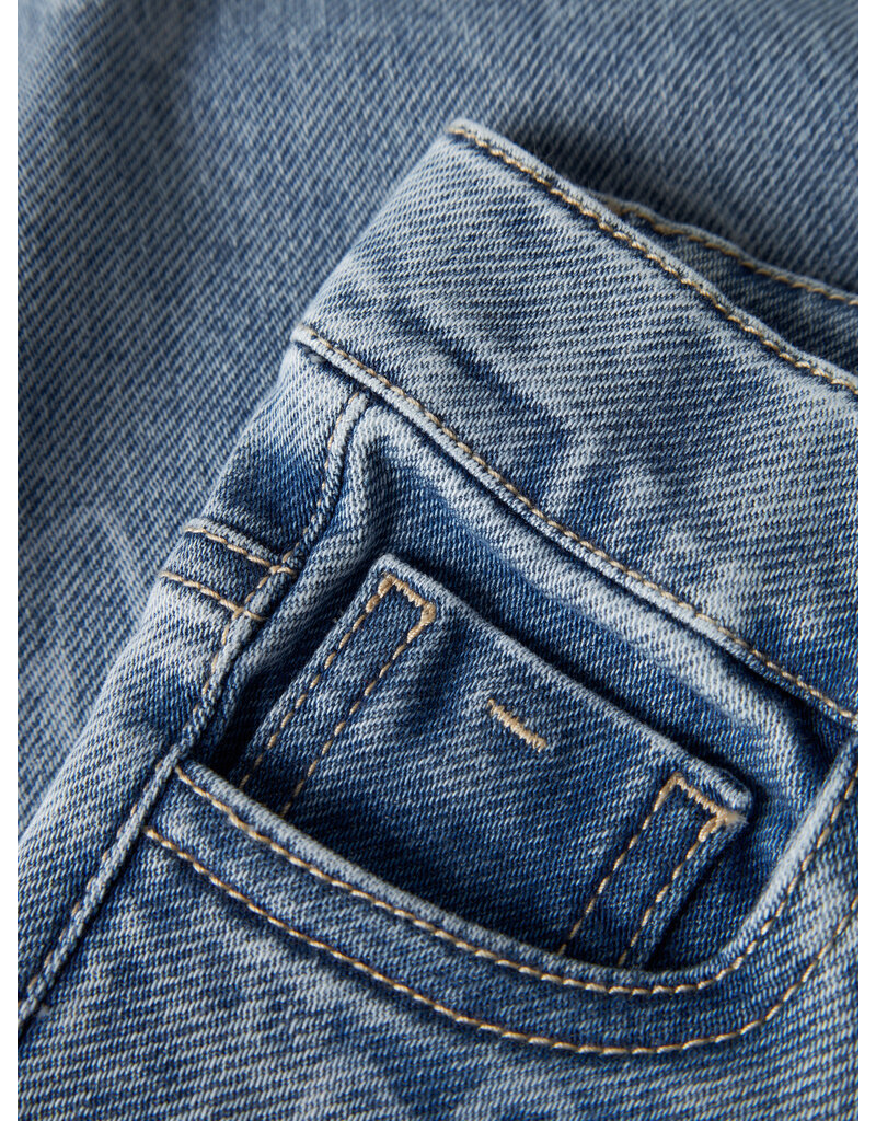 name it Rose Straight Laser Jeans Medium Blue Denim