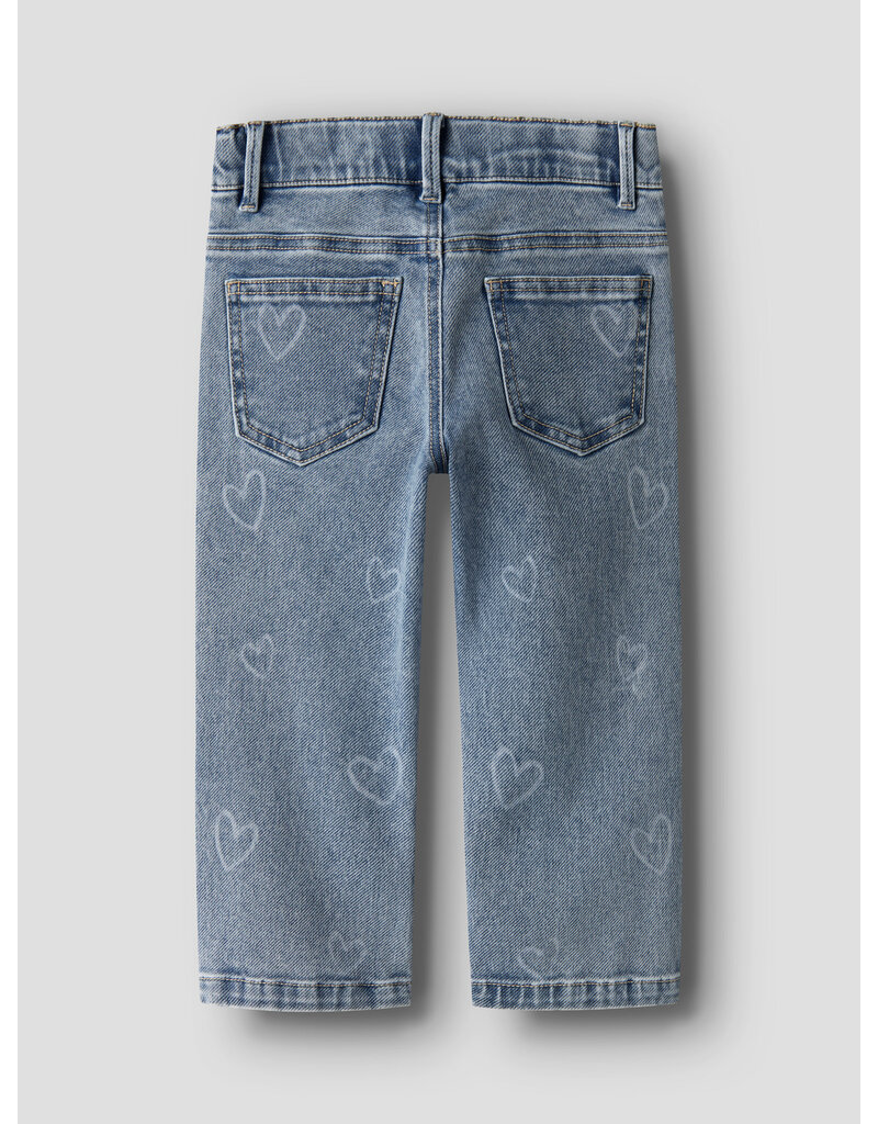name it Rose Straight Laser Jeans Medium Blue Denim