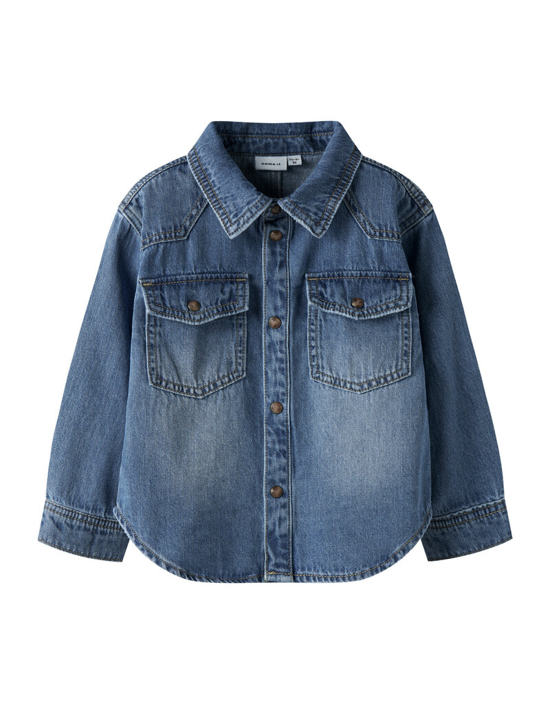 name it Blue Denim Shirt Medium Blue