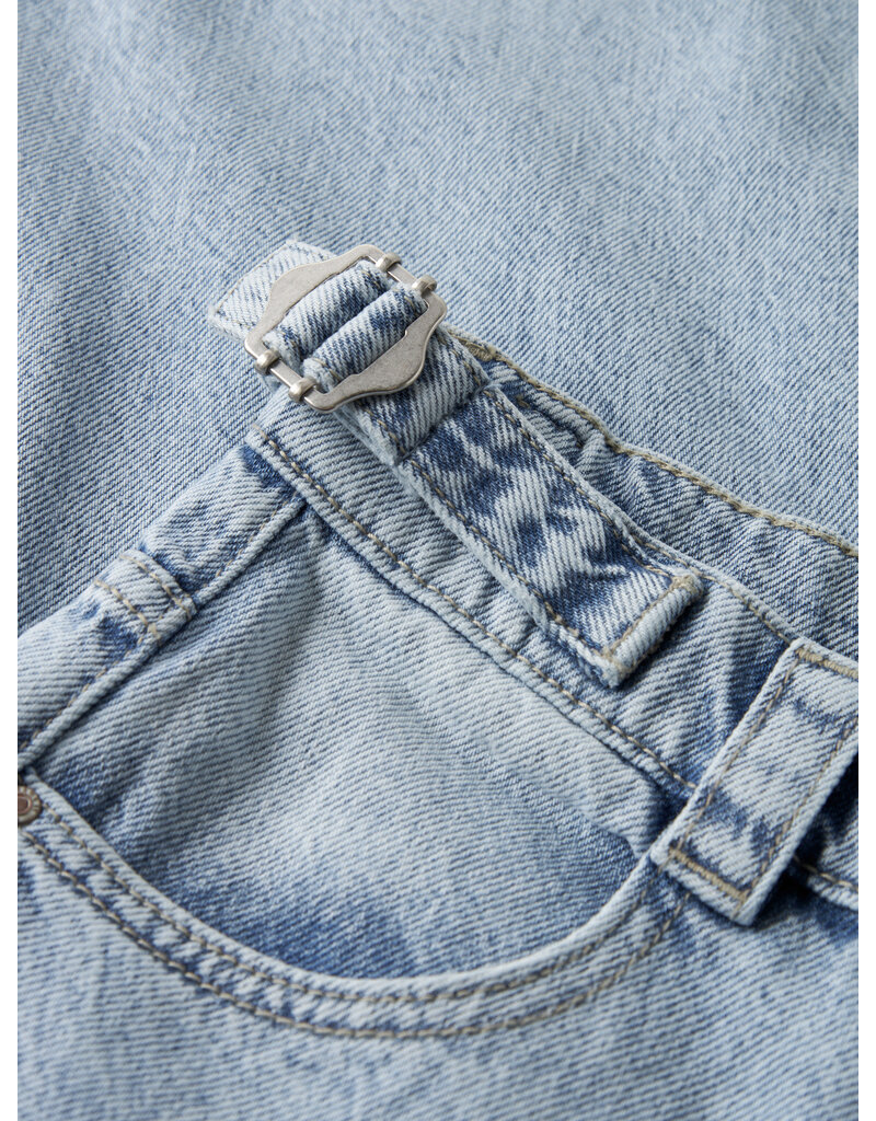 name it Bella Skater Buckle Jeans Light Blue Bleached Denim