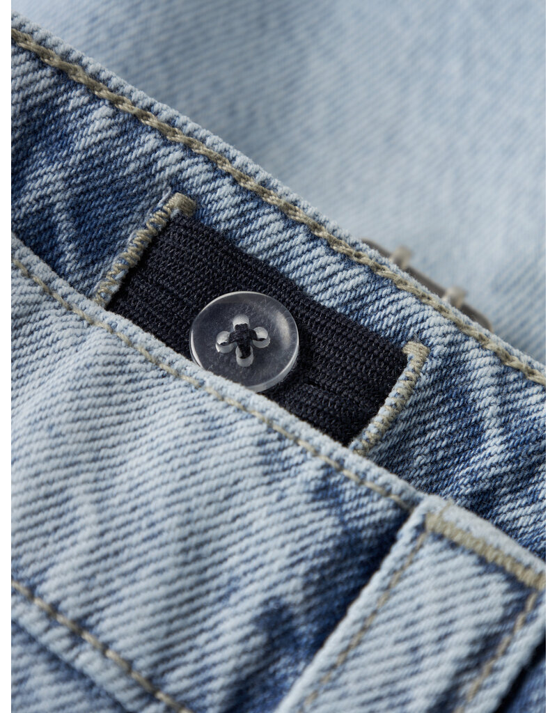 name it Bella Skater Buckle Jeans Light Blue Bleached Denim