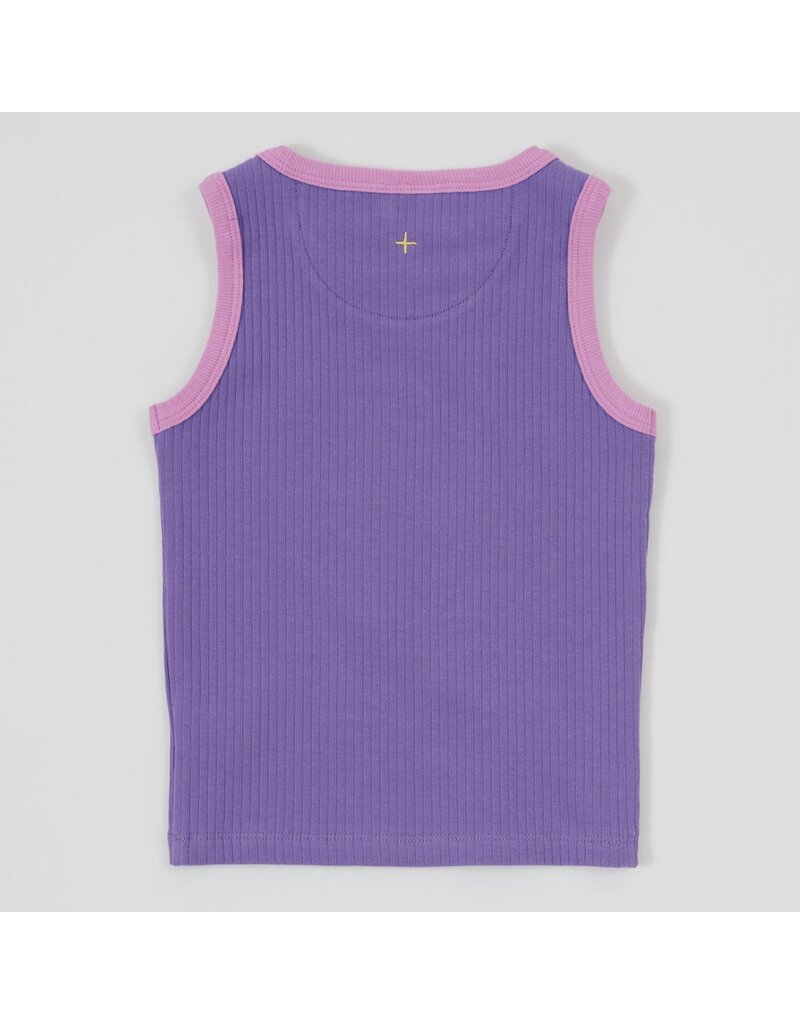 Goldie + Ace Embroidered Colour Pop Rib Singlet Purple/Pink