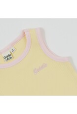 Goldie + Ace Embroidered Colour Pop Rib Singlet Yellow/Pink