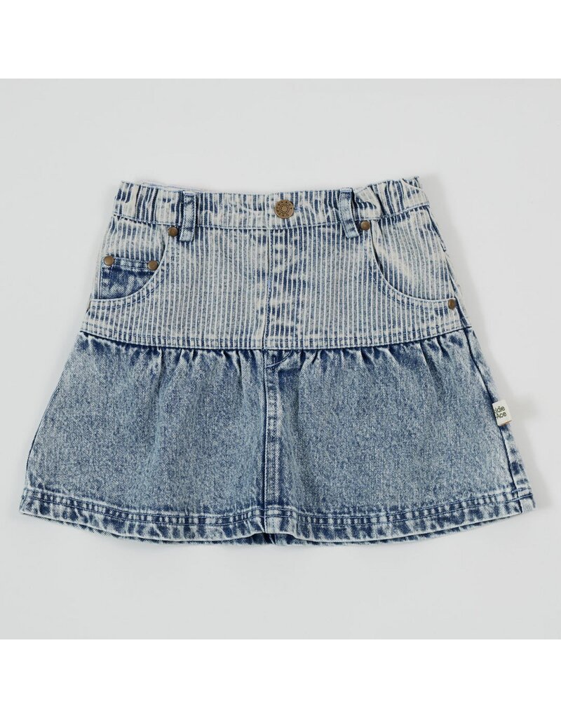 Goldie + Ace Pin Stripe Peplum Denim Skirt