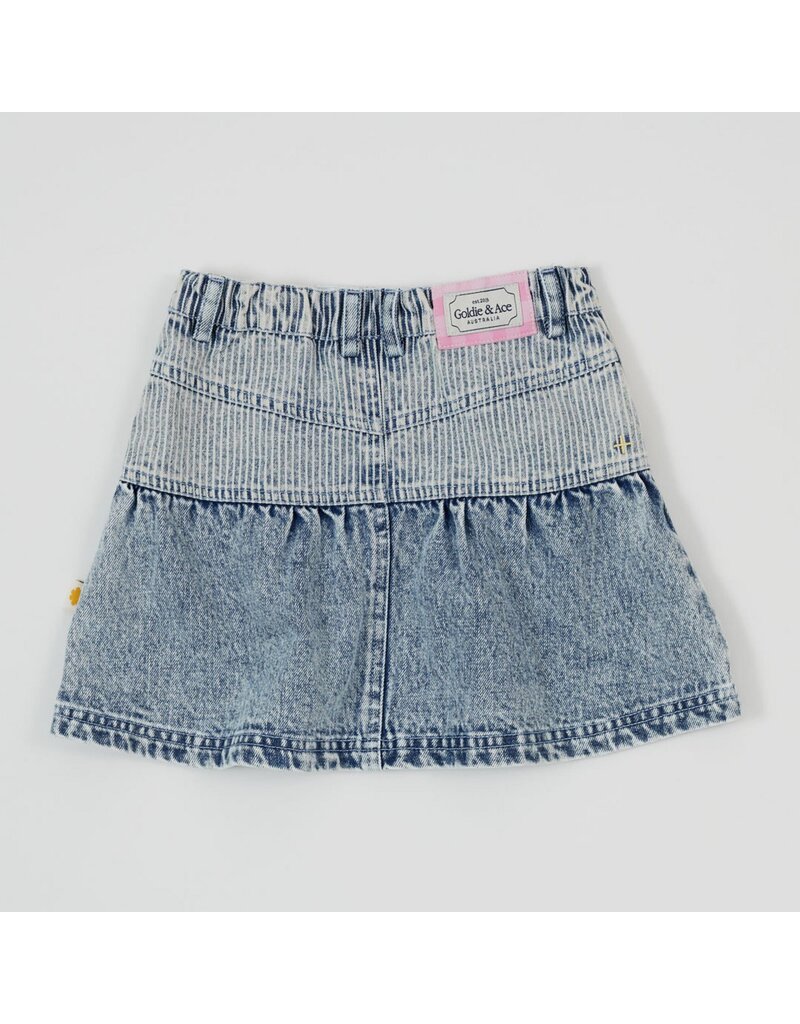 Goldie + Ace Pin Stripe Peplum Denim Skirt