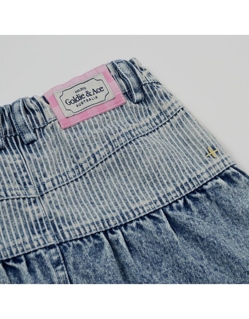 Goldie + Ace Pin Stripe Peplum Denim Skirt