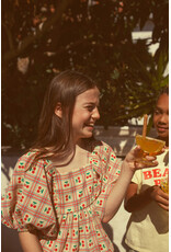 piupiuchick Cropped Blouse w Balloon Sleeves Yellow Cherries Allover