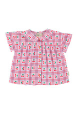 piupiuchick Peter Pan Collar Shirt Lilac Cherries allover