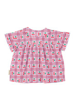 piupiuchick Peter Pan Collar Shirt Lilac Cherries allover