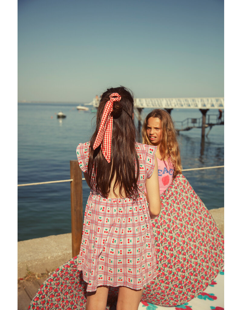 piupiuchick Short Dress Lilac w Cherries Allover